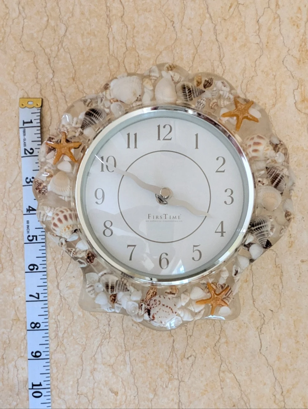 Vintage Lucite Seashell Coastal Grandma Core Quartz Firstime Wall Clock